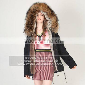 Myfur Customized China Top Quality Genuine Fur Parka Coat Wholesale