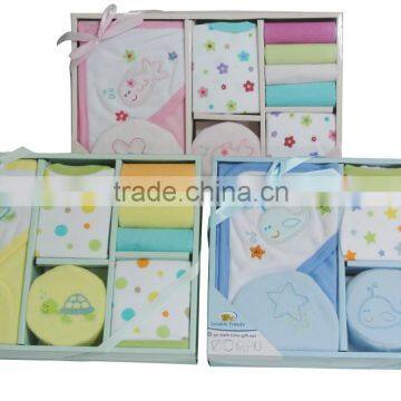 newborn baby 9pcs bath time gift set/hooded towel/baby garment