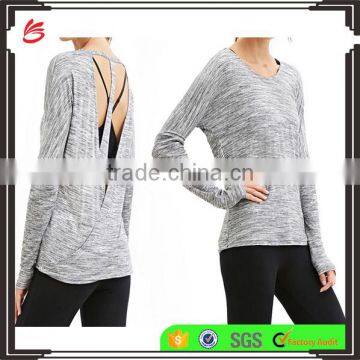 2017 Latest deisgn custom yoga fitness sports wear for women longsleeve shirts