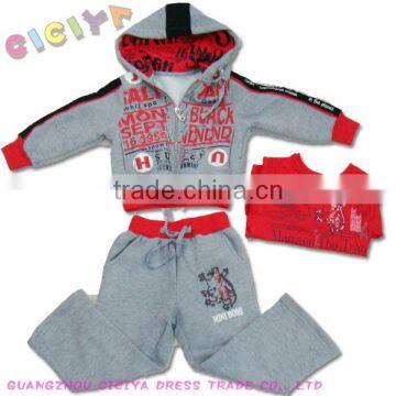 New design winter boys 3pcs nice pajamas set custom thick pajamas for boys