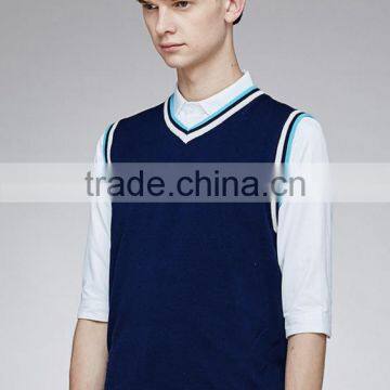Custom Wholesale Mens Basic Design V-neck School Uniform Sweater Vest for Sale photo-3