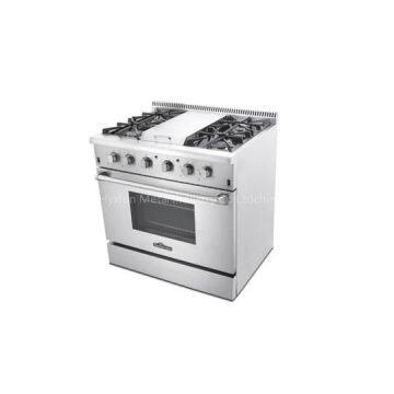 36 Inch 6 Top Burner Gas Cooking Range With Commercial Convection Fan