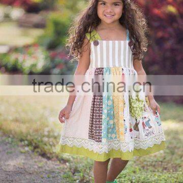 Summer 2017 Remake Cute Baby Girls Dress Multicolors Splicing Floral Clothing photo-6