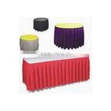 wedding table skirting polyester table skirt with top covers