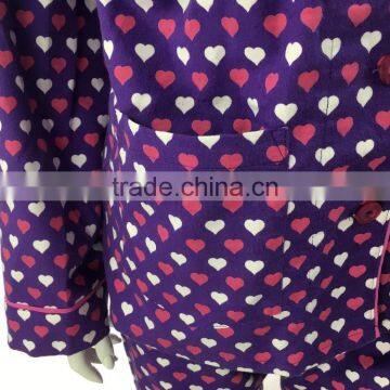 Purple Long Sleeves Flannel Pajamas Women Winter Sleepwear photo-4