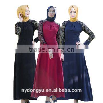 lace muslim dress /red black hemp muslim Arabian middle east lace abaya kaftandress/ islamic muslim women dress