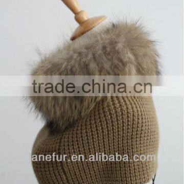 short knitted raccoon fur neck warmer common style in 2017