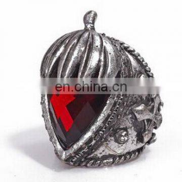 Fashion New Hot Sale Vintage Red Gem Strawberry Women's Alloy Finger Ring