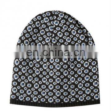 2013 newest design hot popular elegant warm jacquard knit beanie