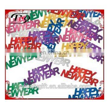 multicolored happy New Year confetti
