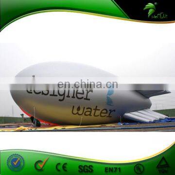 New popular Giant Sliver Inflatable Zepplin / Inflatable Helium Blimp / Inflatable Flying Airship For Outdoor Advertising