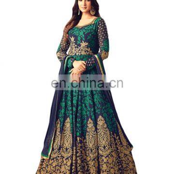 New Stylish Party Wear Heavy Embroidery Anarkali Suits 2018 (Semi-Stitched)