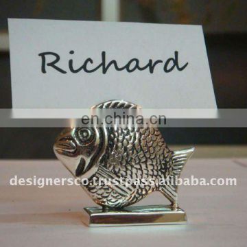 Silver Shell Wedding Favor Place Card Holder