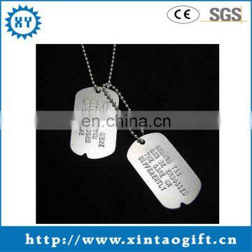 Full military size silver dog tag embossed