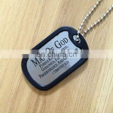 Factory sale military aluminum dog tag with ball chain