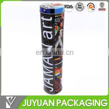 custom packagings round tall wine tin box /round shape tin can