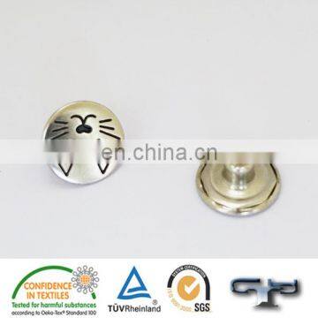 Cartoon shape metal jeans button shank button with plastic insert