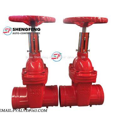 ductile iron rising stem heavy type Groove signal gate valve