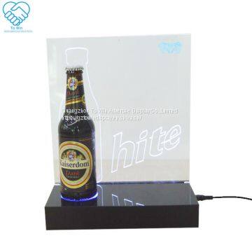 Hot sale OEM countertop clear acrylic wine dispaly with light