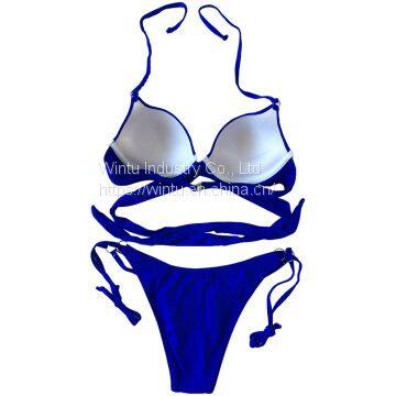 Cross Wrap Underwire Push up Bikini Top and Bottom photo-2