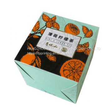 Lemon Tea Packing Boxes made of White Cardboard