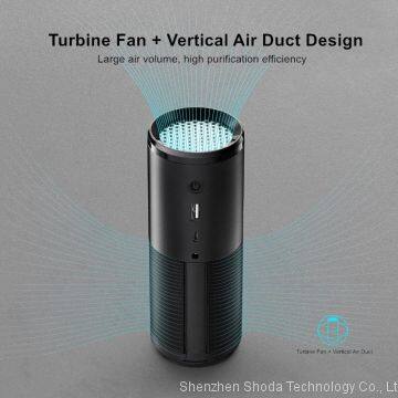 Aluminum Alloy Design Air Purifier With HEPA Filter Fresh Air Anion Cleaner Car Air Purifier for Car Home Office photo-2