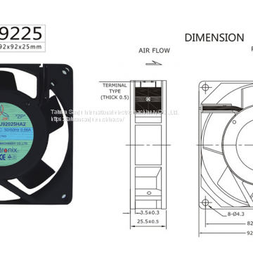 Taiwan Sanju SJ9225HA2-AC Axial Flow Cooling Fan photo-2