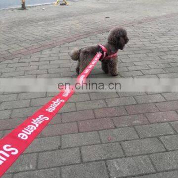 Fashion Supre me Braid Red Letter Pet Collar Dog Collar Hauling Leash Harness Set