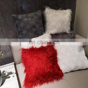 Wholesale furry sofa throw Pillow Case 18"x 18"Faux Fur cushion cover