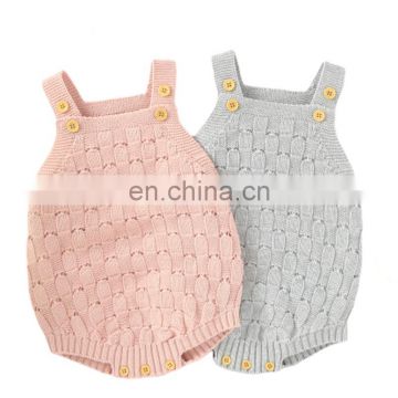 2020 Baby Boys Girls Pure Color Triangle Knitting Rompers Autumn Infant Baby Romper Baby Boy Girl Braces Romper Clothes