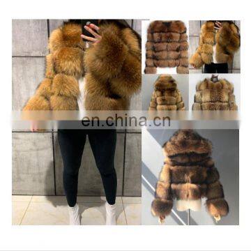 New Arrival Winter Fashion Wholesale Elegant Thick Warm Outwear Fox Fur Casual Crop Coat Jacket For Women photo-2