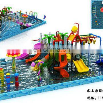 Water Slide of Wooden Pirate Ship for Children and Adults With Water Park