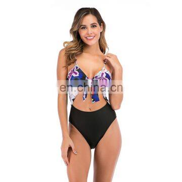 2020 Women's One-Piece Swimsuit Flower Lace Bikini Swimwear OEM photo-4