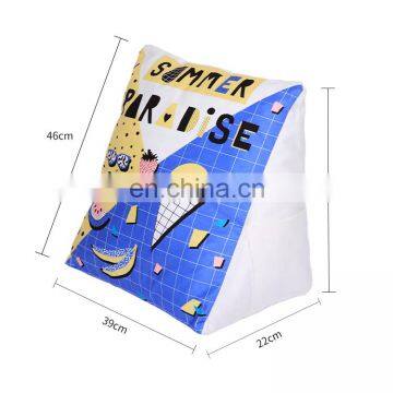 Wholesale Cartoon Design Soft Triangle Wedge Bolster Cushion Pillow Bed Reading Backrest Cushion For Sofa Office Chair photo-7