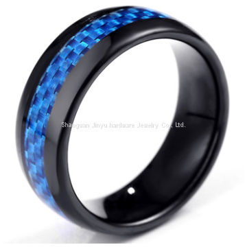 Colored silver foil tungsten gold ring