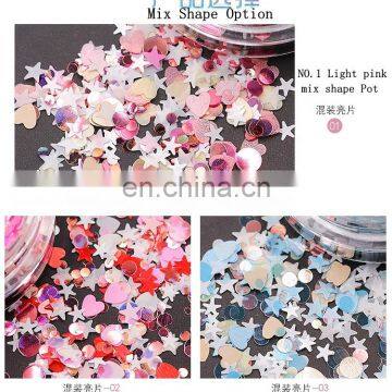 17 Colors Mermaid Scale Nail DIY Decoration Nail Art Sparkling Glitter Round Star Heart Shaped Paillette Spangles photo-3