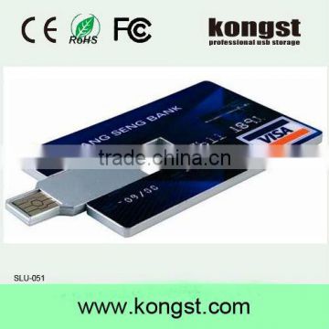 accept logo printing! plastic credit card usb flash drive/business card usb 2.0