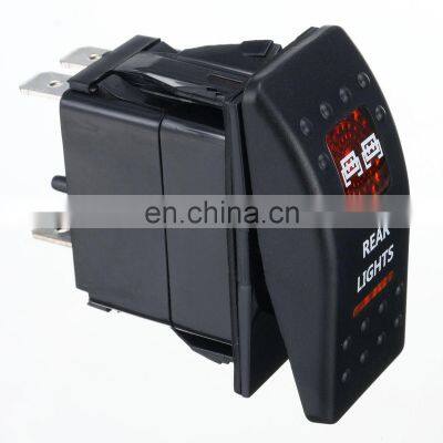 1 Pcs 12V 20A Car Boat 5-Pin Rocker Switch Orange LED SPST ON-OFF Light Bar Waterproof photo-3