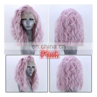 14-26 Inch Natural Wavy Blonde Long Wave Wigs Human Hair Lace Front Mix Synthetic Lace Front Wig Heat Resistant Fiber Human Hair photo-3
