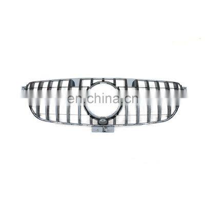 ABS Silver Chrome Front Racing Grill For Mercedes GLE Class W166 W292 Coupe 4Matic 2015-2018 photo-2