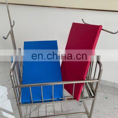 Hospital Used Stainless Operating Steel Baby Bed With Mattress