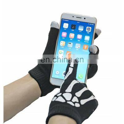 HY 2020 Hot sell Skeleton Glove Knitted Touch Screen Men Phone Knit Unisex Gloves Guantes Tactil