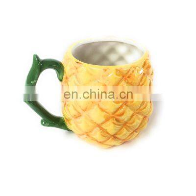 Fruit Pineapple Shape Ceramic Coffee Mugs
