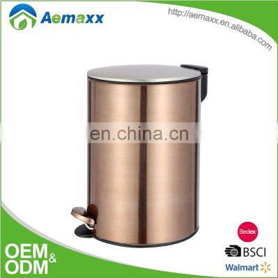 Новый дизайн круглой ножной мусорки из нержавеющей стали с мягко закрывающейся крышкой, санитарный бак photo-2