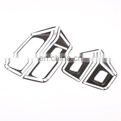 Real Carbon Fiber Car Interior Window Lift Button Frame Trim For Porsche Cayenne Left Hand Drive Accessories photo-4