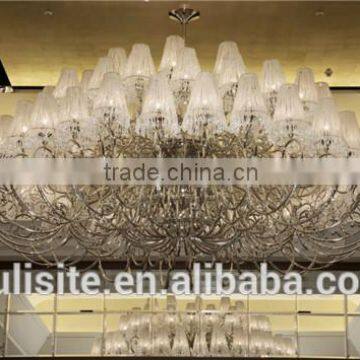 Fine Art Wrought Iron Silk Crystal Chandelier Ceiling Lighting