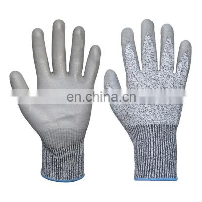 A3 Ergonomic Design Blade Proof Glass PU Glove Construction Carpentry Labour Supply Sharp Resistant Working Gloves Manufacturer