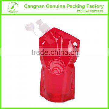 Newest style oblique mouth drinking water bags with customized logo