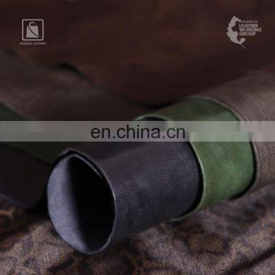 Washed and Rugged Look Full Grain Vegetable Tanned Buffalo Genuine Leather Exporter