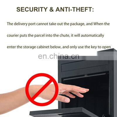 Freestanding Locking Parcel Drop Box, Black- Anti-theft Design photo-4